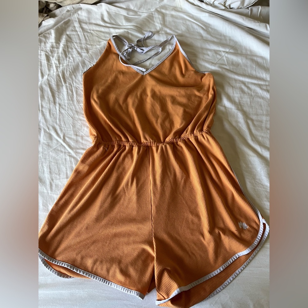Moxi Skates Halter top Tangerine Romper